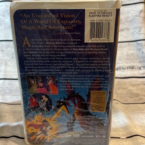 NIB Disney’s Sleeping Beauty Fully Restored Limited Edition VHS - Picture 4 of 4